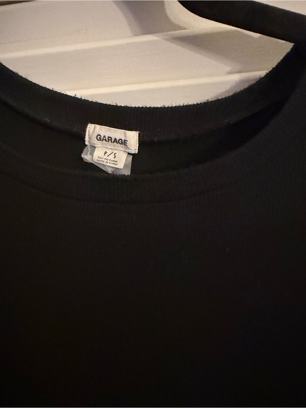 Garage Black Ribbed Short Sleeve Tee - Picture 3 of 3